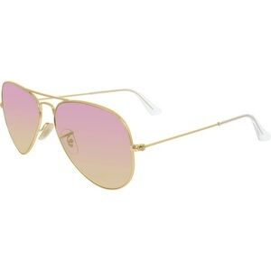 RAY-BAN Mirrored Aviator Sunglasses in Pink Rose Gold EUC